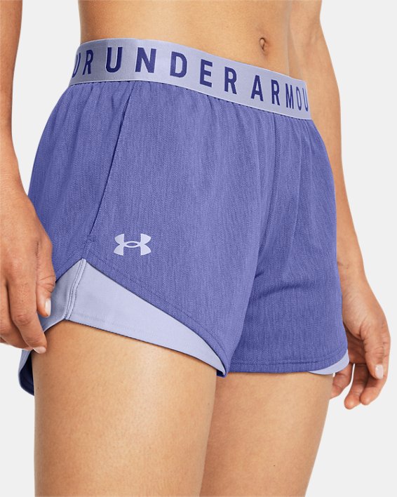 女士UA Play Up Shorts 3.0 Twist短褲 in Purple image number 3